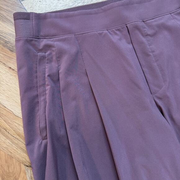 Athleta Brooklyn Heights High Rise Pleated Wide Leg Pant Purple Mauve -Size 12 - Picture 5 of 12